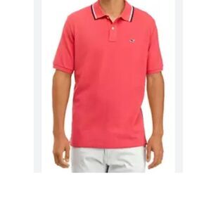 Vineyard Vines 100% Cotton Men's Coral and Navy Polo Golf Shirt- new! Size Lg